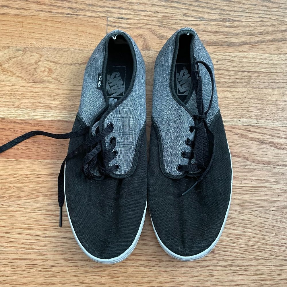 Black and Grey Vans Canvas Sneaker Shoes